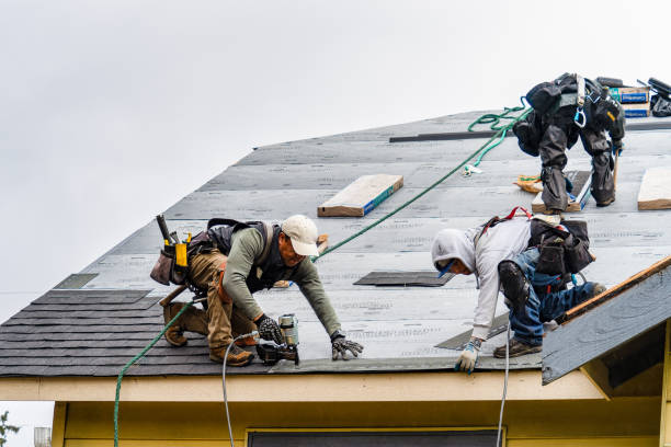 Professional Gutter Installation technician working in Batson, TX